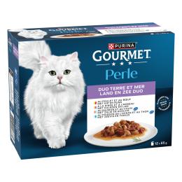 Gourmet Perle Wybór dań mieszanych, w sosie, 12 x 85 g - Duet wiejskie & morskie smaki
