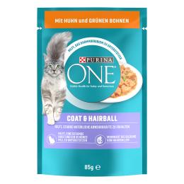 25% taniej! Purina One, karma mokra dla kota, 52 x 85 g - Coat & Hairball, kurczak z zieloną fasolką