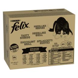 Megapakiet Felix Tasty Shreds, w sosie, 120 x 80 g - Mieszany wybór w sosie