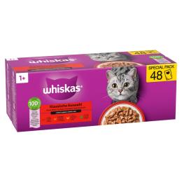 Pakiet Whiskas 1+ Adult, saszetki, 48 x 85 g - Wybór dań klasycznych w sosie