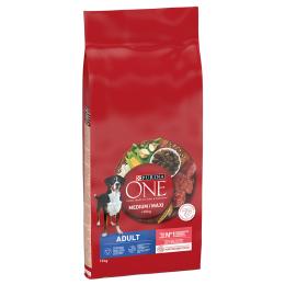 Purina One Medium/Maxi Adult, wołowina z ryżem - 12 kg