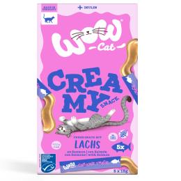 WOW Cat Creamy Snack, 5 x 15 g - Łosoś