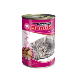 Super Benek Super Chunks, bez zbóż, 10 x 415 g - Cielęcina w sosie