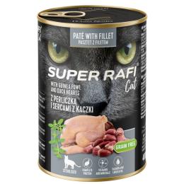 Super Rafi Sterilised Cat, 12 x 400 g - Perliczka i kacze serca