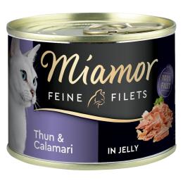 Miamor Feine Filets w puszkach, 6 x 185 g - Tuńczyk z kalmarami