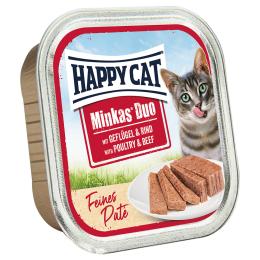 Happy Cat Minkas Duo Feines Paté - Drób i wołowina 16 x 100 g