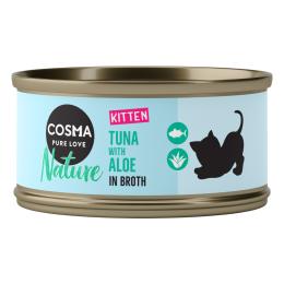Cosma Nature Kitten dla kociąt, 6 x 70 g - Tuńczyk z aloesem