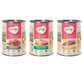 Korzystny pakiet Feringa Classic Meat Menu, 12 x 400 g  - Pakiet mieszany 2 (Królik i indyk, kaczka i cielęcina, jagnięcina i wołowina)