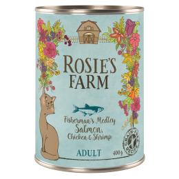 Rosie's Farm Adult, 6 x 400 g -  Łosoś i kurczak z krewetkami