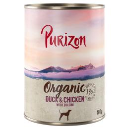 Korzystny pakiet Purizon Organic, 24 x 400 g - Bioaczka i biokurczak z biocukinią