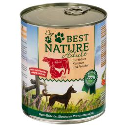 Korzystny pakiet Best Nature Dog Adult, 12 x 800 g - Indyk, wołowina i marchew