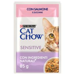 Korzystny pakiet Cat Chow 52 x 85 g - Sensitive łosoś i cukinia