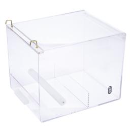 TIAKI akrylowy karmnik dla ptaków No-Mess - Rozmiar L (dł. x szer. x wys.): 20 x 25 x 20 cm