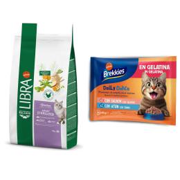 Libra Cat, karma sucha + Brekkies Daily Delice, łosoś i tuńczyk, 4 x 85 g gratis! - Sterilized, 12 kg