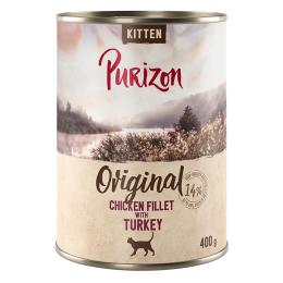 Purizon Adult 12 x 400 g, bez zbóż - Kitten: Filet z kurczaka z indykiem