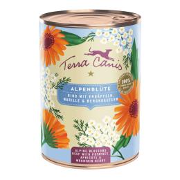 Terra Canis Menu Floralis, 6 x 400 g - Alpine Blossoms: wołowina z ziemniakami, morelą i górskimi ziołami