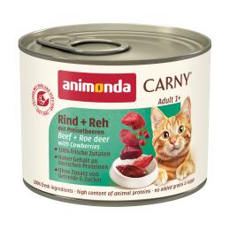 animonda Carny Adult, 6 x 200 g - Wołowina i sarnina z borówką brusznicą