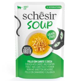 Korzystny pakiet Schesir Cat Soup, 24 x 40 g - Kurczak z marchewką i dynią