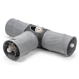 Lionto 3-kierunkowy tunel dla kota - Dł. x szer. x wys.: 30 x 120 x 80 cm