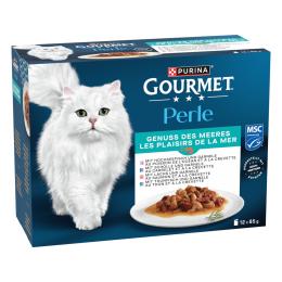Gourmet Perle Wybór dań mieszanych, w sosie, 12 x 85 g - Przyjemność z morza (4 smaki)