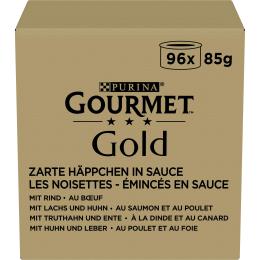 Megapakiet Gourmet Gold 96 x 85 g - Wykwintne kawałki w sosie