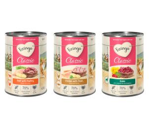 Korzystny pakiet Feringa Classic Meat Menu, 12 x 400 g  - Pakiet mieszany 3 (Dziczyzna, wołowina i drób, kurczak i pstrąg)