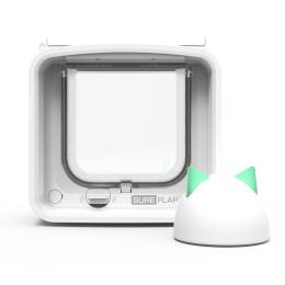 Drzwiczki dla kota SureFlap Connect z czytnikiem mikrochipów - Zestaw: drzwiczki z czytnikiem mikrochipów oraz port