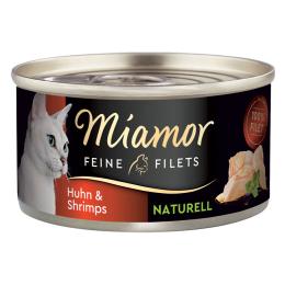 Miamor Feine Filets Naturelle, 6 x 80 g - Kurczak z krewetkami