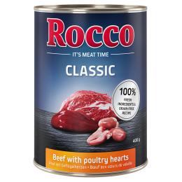Rocco Classic, 6 x 400 g - Wołowina i serca drobiowe