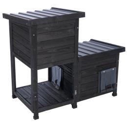 TIAKI dwupiętrowy domek dla kota Mitternacht - Dł. x szer. x wys.: 91,5 x 49 x 82,5 cm