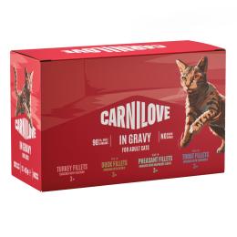 Megapakiet Carnilove Cat w saszetkach, 48 x 85 g - Pakiet mieszany w sosie (4 smaki)