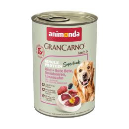 Megapakiet animonda GranCarno Adult Superfoods, 24 x 400 g - Wołowina, burak, jeżyna, mniszek lekarski