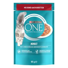 25% taniej! Purina One, karma mokra dla kota, 52 x 85 g - Adult, wołowina z marchewką