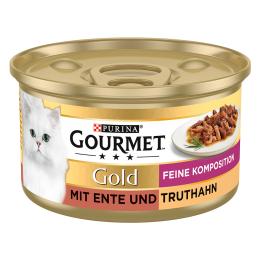 Gourmet Gold Feine Komposition, w sosie, 12 x 85 g - Kaczka i indyk