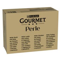 Megapakiet Gourmet Perle, 96 x 85 g - Kaczka, jagnięcina, kurczak, indyk w sosie