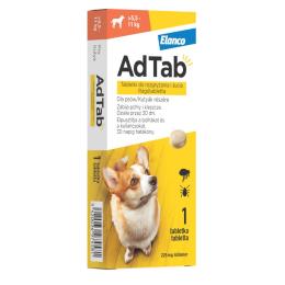 AdTab™ tabletki do rozgryzania i żucia przeciw pchłom i kleszczom dla psów - 1szt., 225 mg, dla psów o wadze 5,5 - 11 kg