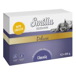 Smilla Deluxe kawałeczki w sosie, 24 x 85 g - Z kurczakiem, cukinią i marchwią