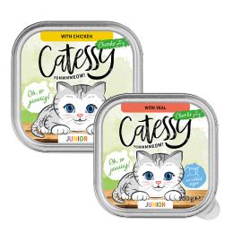 Catessy Junior kawałeczki w sosie, pakiet mieszany 2 smaki - 32 x 100 g