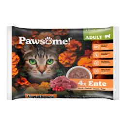 Pawsome Adult Cat, 4 x 85 g - Kaczka