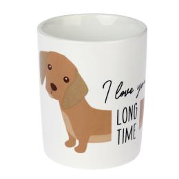TIAKI kubek ceramiczny "I Love You Long Time" - Ø 9 x wys. 10 cm