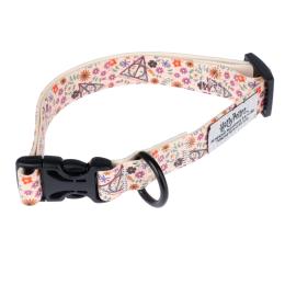 Harry Potter obroża dla psa Insygnia Śmierci, beżowa - Rozmiar M: obw. szyi 30-46 cm, szer. 20 mm