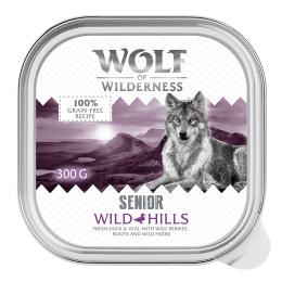Wolf of Wilderness Senior - receptura dwubiałkowa, 6 / 24 x 300 g w tackach - 6 x 300 g: Wild Hills - kaczka i cielęcina