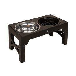 TIAKI, podwójna miska z 4-stopniową regulacją wysokości - Dł x szer. x wys.: 44 x 24 x 8 cm, 1.2 l