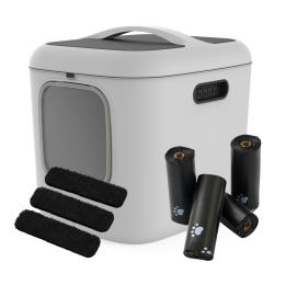 Rotho MyPet BIALA higieniczne worki - Pakiet: kuweta BIALA XL + 4 rolki woreczków