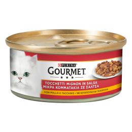 Gourmet karma mokra, różne odmiany, 24 x 195 g - Kurczak i indyk w sosie