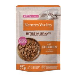 Nature's Variety Kitten Bites w sosie, 28 x 70 g - Kurczak