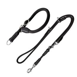 Komplet HUNTER Freestyle czarny obroża + smycz - Obwód szyi max. 45 cm + smycz 200 cm