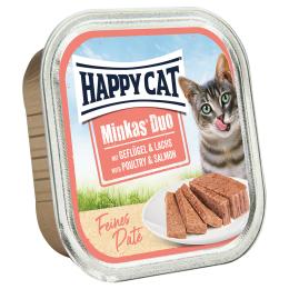 Happy Cat Minkas Duo Feines Paté - Drób i łosoś 16 x 100 g