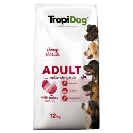 Tropidog Premium Adult Medium/Large, Indyk i ryż - 2 x 12 kg
