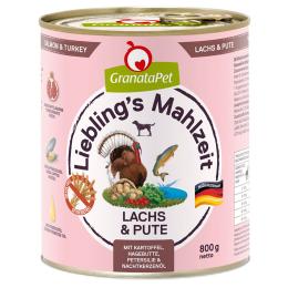 Pakiet GranataPet Liebling's Mahlzeit, 12 x 800 g - Łosoś i indyk z ziemniakami